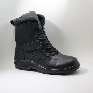 High Ankle Black Genuine Leather Army Military Boot