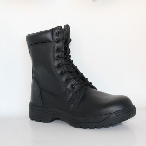 Full Grain Leather Black Military Combat Boots